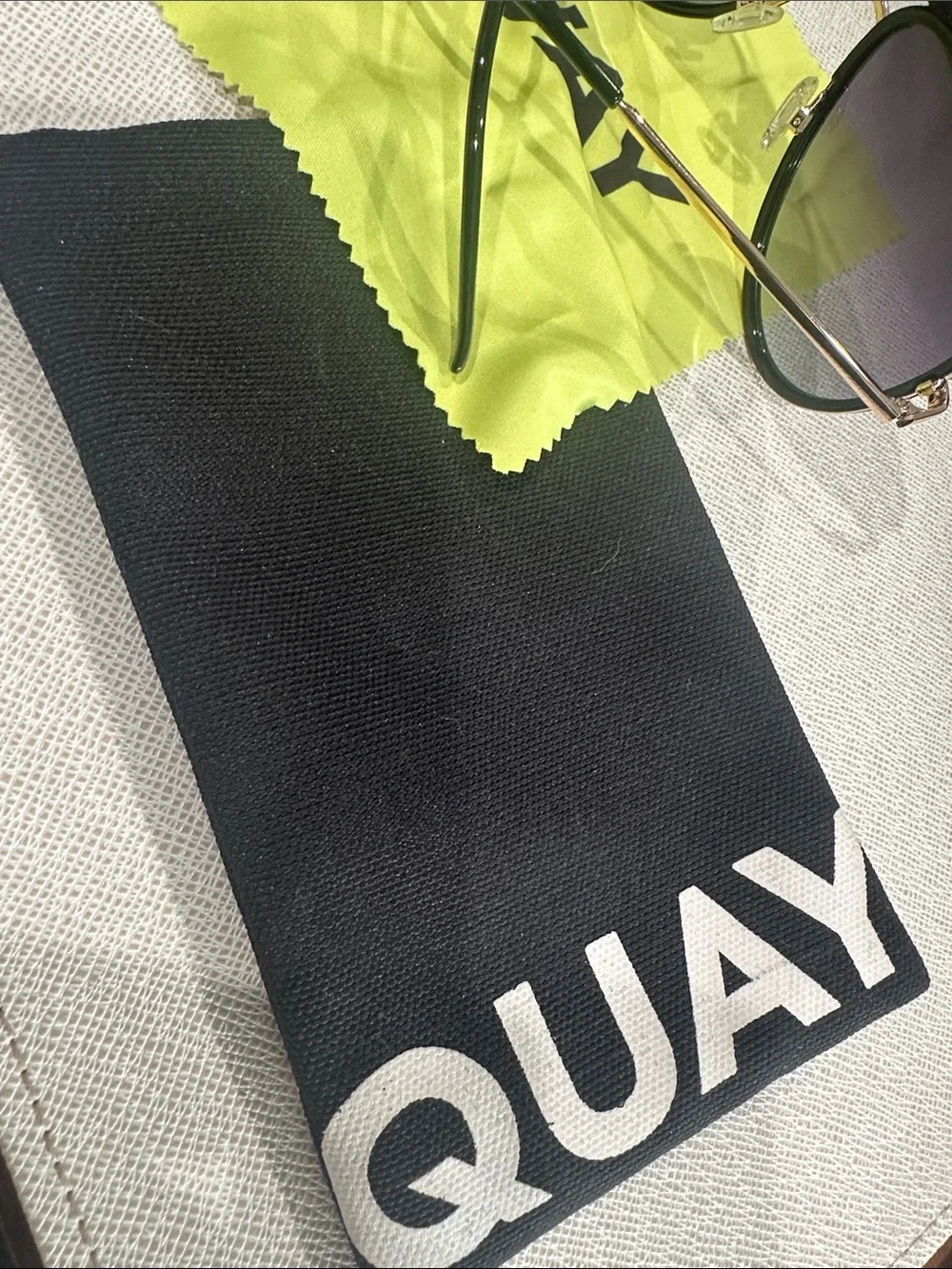 Quay Australia Aviator Sunglasses in Black with Gold Frame